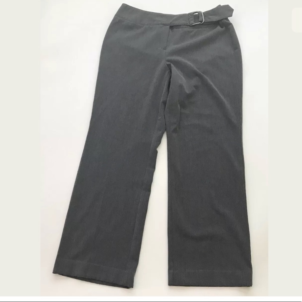 Women’s stretch‎ gray pants belted waist size 10